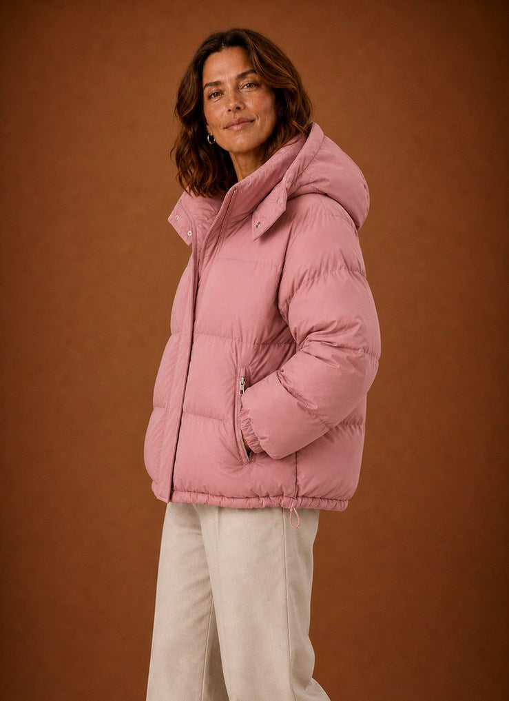 Hooded Zip Pocket Puffer Jacket