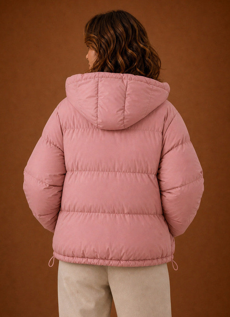 Hooded Zip Pocket Puffer Jacket