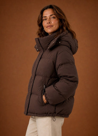 Hooded Zip Pocket Puffer Jacket
