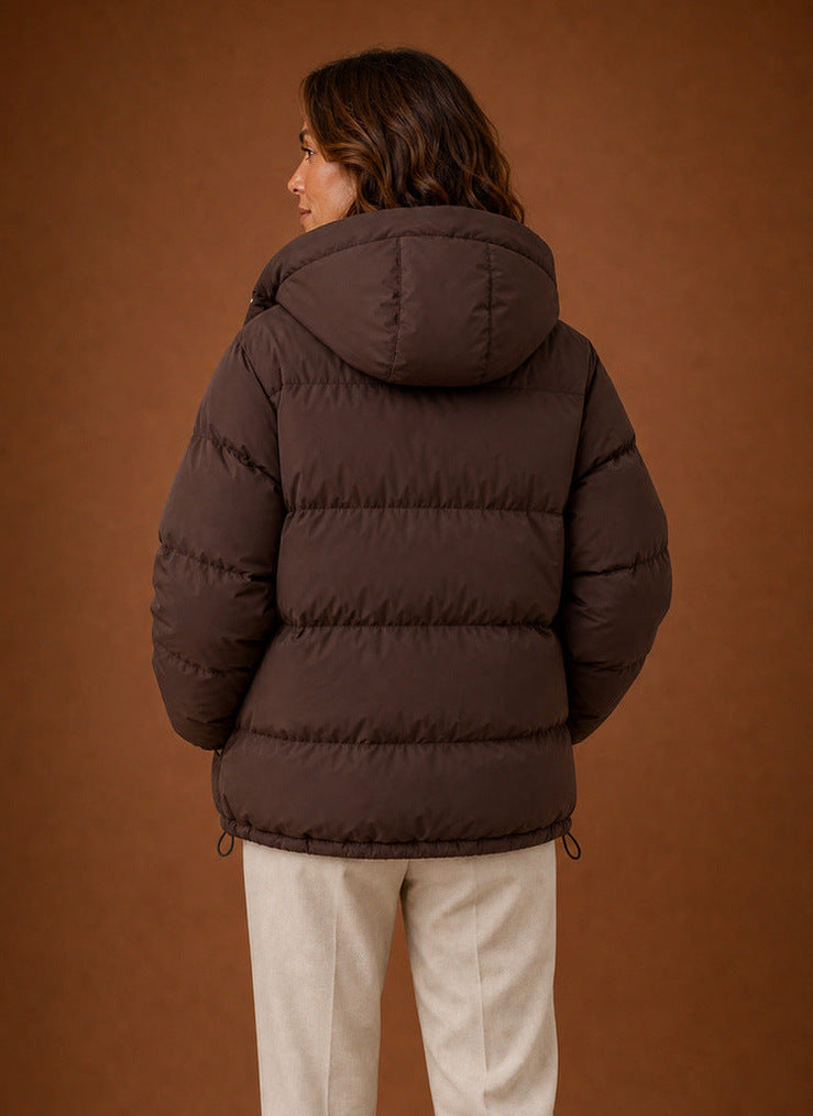 Hooded Zip Pocket Puffer Jacket