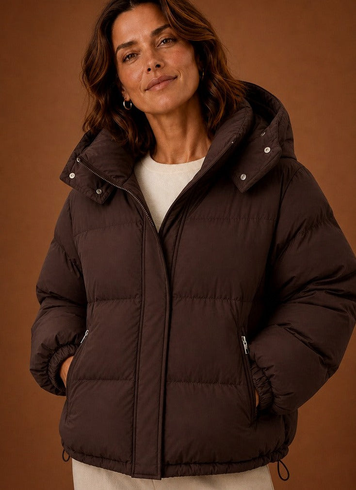 Hooded Zip Pocket Puffer Jacket