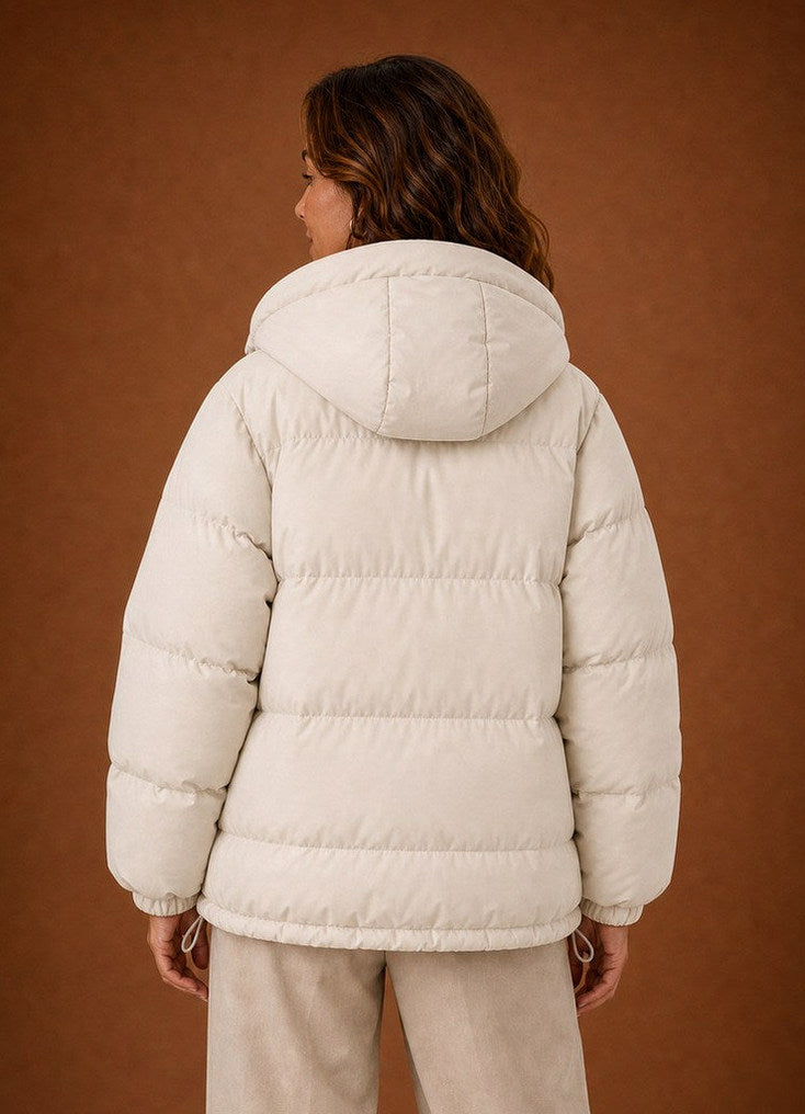 Hooded Zip Pocket Puffer Jacket