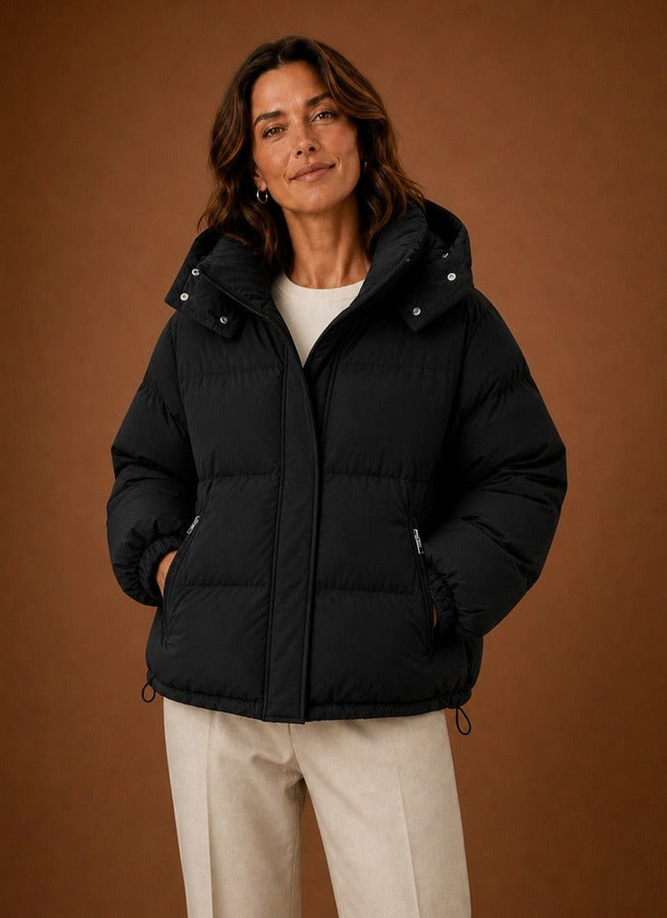 Hooded Zip Pocket Puffer Jacket