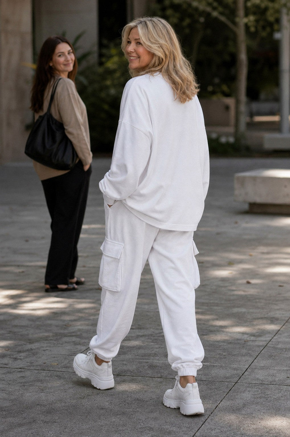 Fleece Oversized Cargo Long Sleeve Two Piece Set