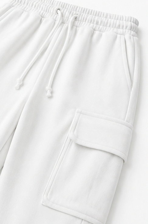 Fleece Oversized Cargo Long Sleeve Two Piece Set