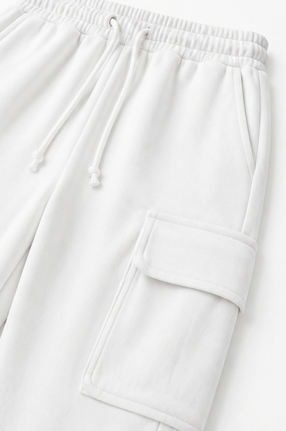Fleece Oversized Cargo Long Sleeve Two Piece Set