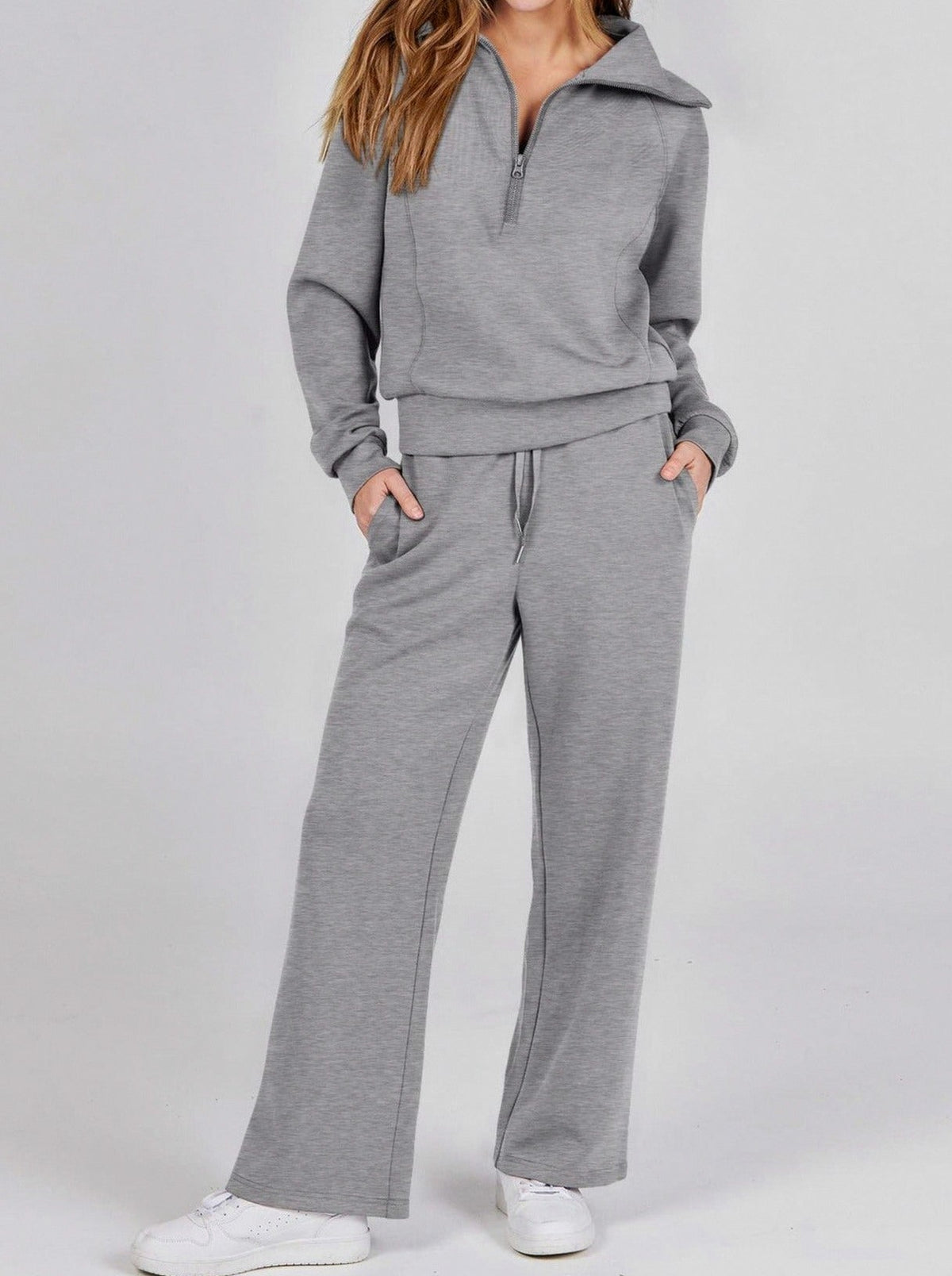 Fleece Half Zip Tracksuit Co Ord Set