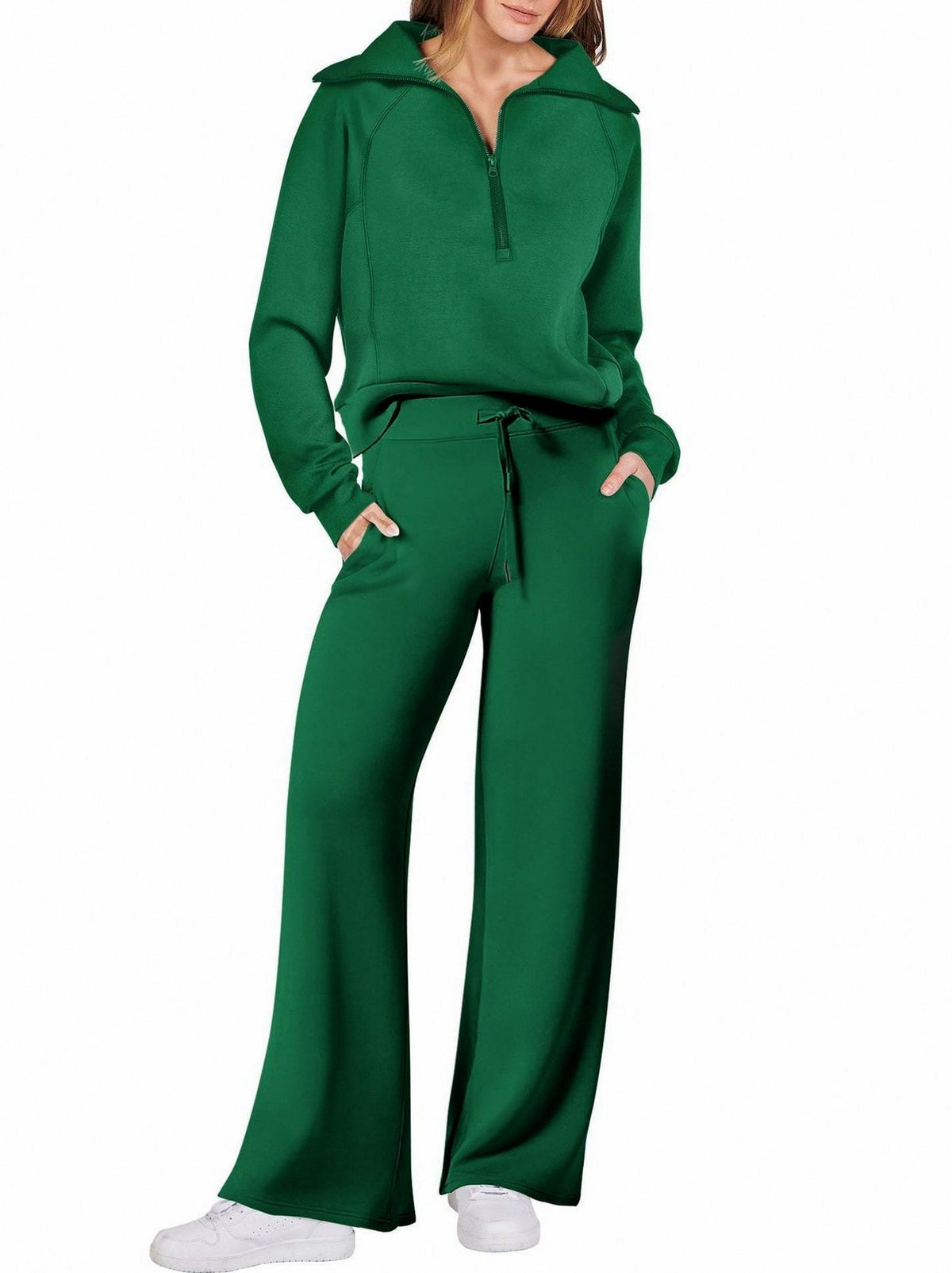 Fleece Half Zip Tracksuit Co Ord Set