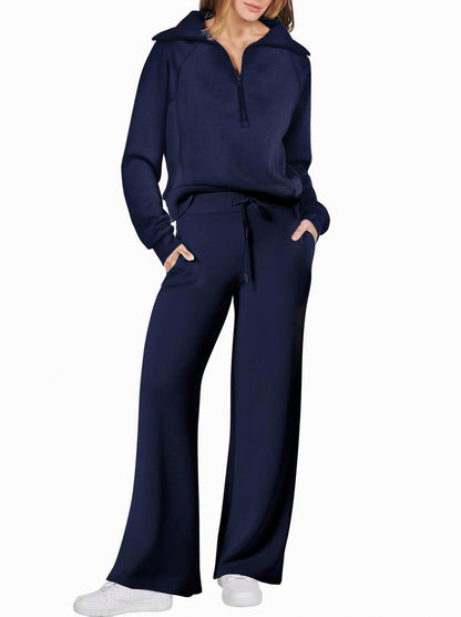Fleece Half Zip Tracksuit Co Ord Set