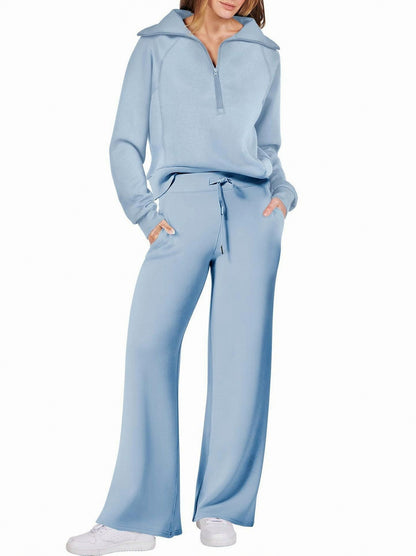 Fleece Half Zip Tracksuit Co Ord Set