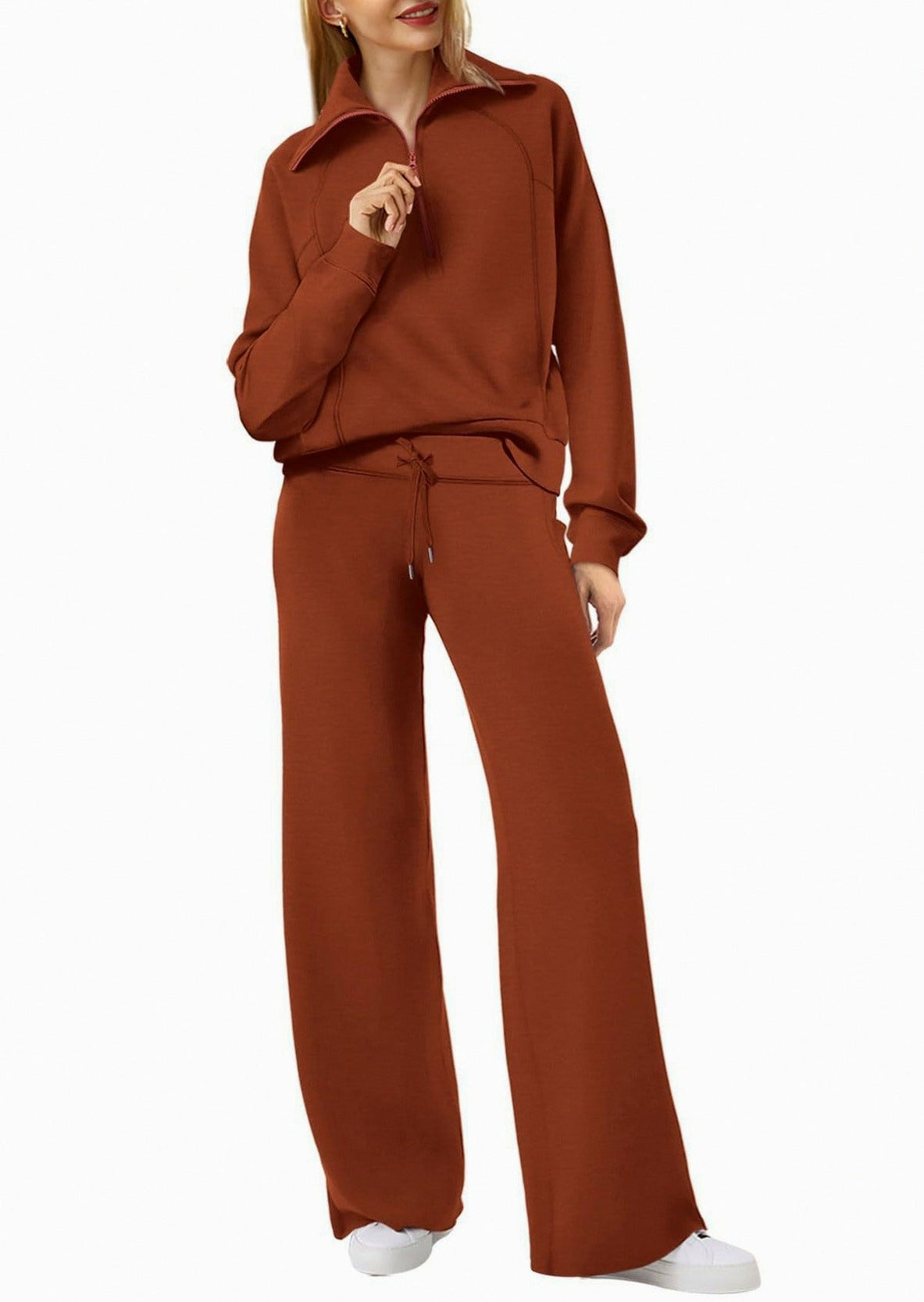 Fleece Half Zip Tracksuit Co Ord Set