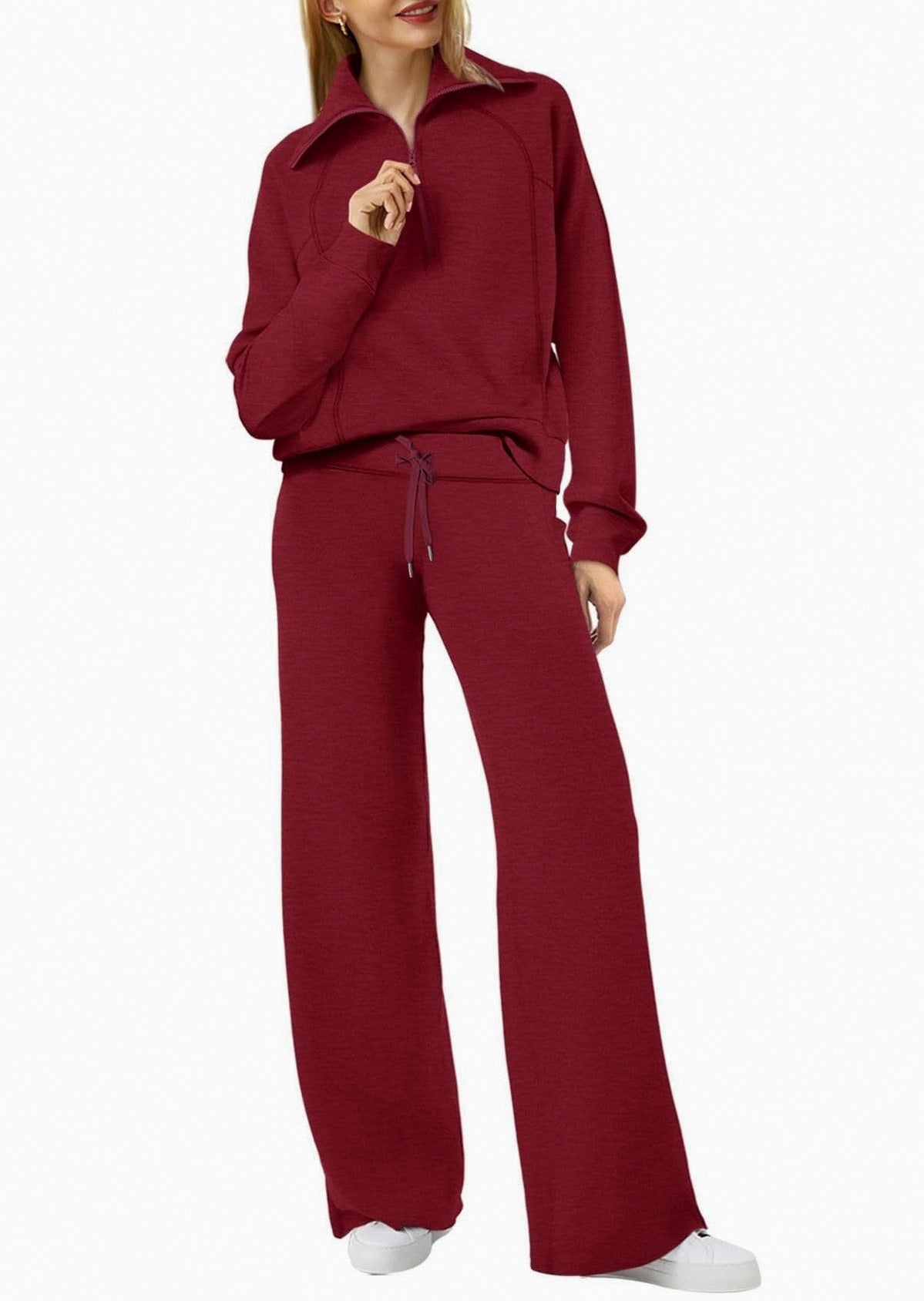 Fleece Half Zip Tracksuit Co Ord Set