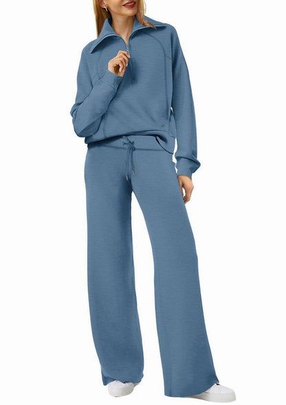 Fleece Half Zip Tracksuit Co Ord Set