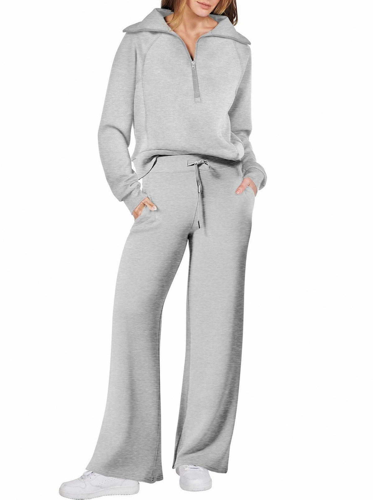 Fleece Half Zip Tracksuit Co Ord Set