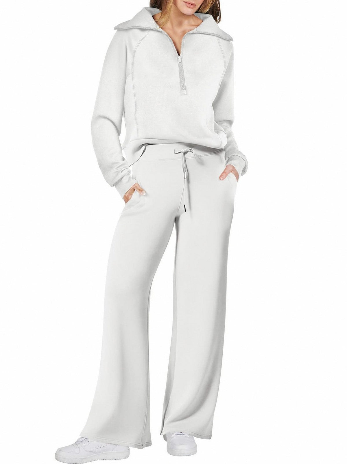 Fleece Half Zip Tracksuit Co Ord Set
