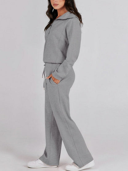 Fleece Half Zip Tracksuit Co Ord Set