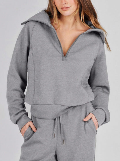 Fleece Half Zip Tracksuit Co Ord Set