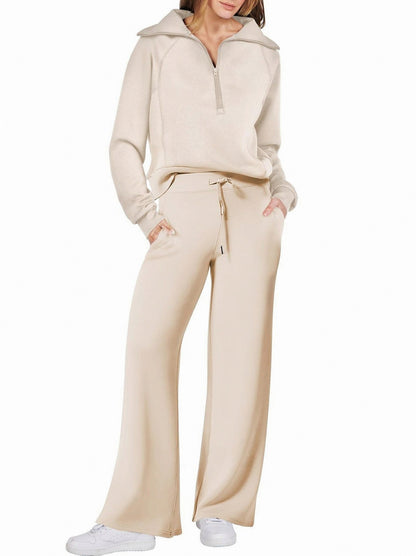 Fleece Half Zip Tracksuit Co Ord Set