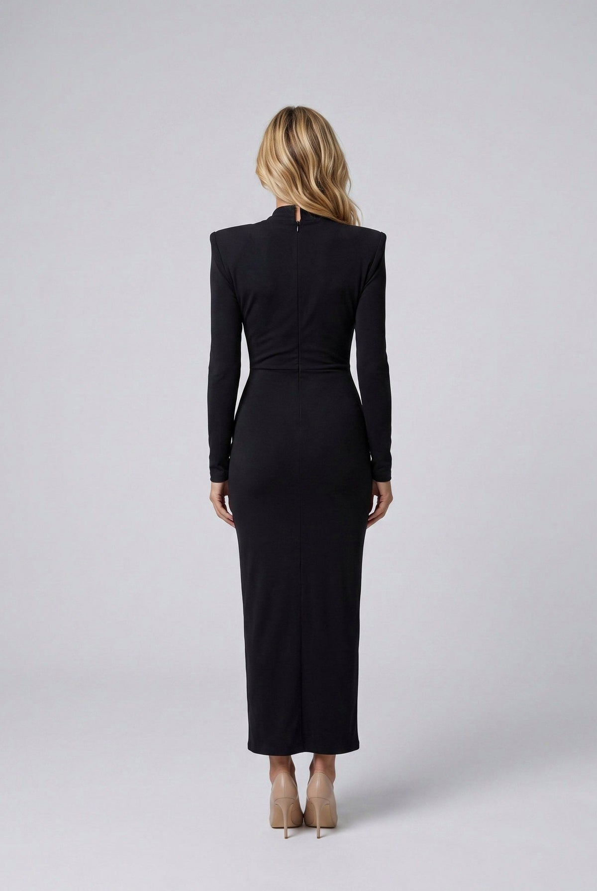 Jersey Long Sleeve Knot Maxi Dress
