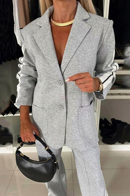 Jersey Side Stripe Blazer Co Ord Set