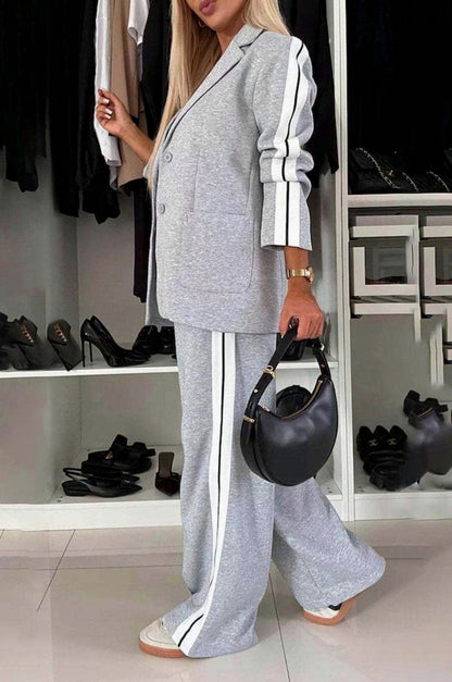 Jersey Side Stripe Blazer Co Ord Set