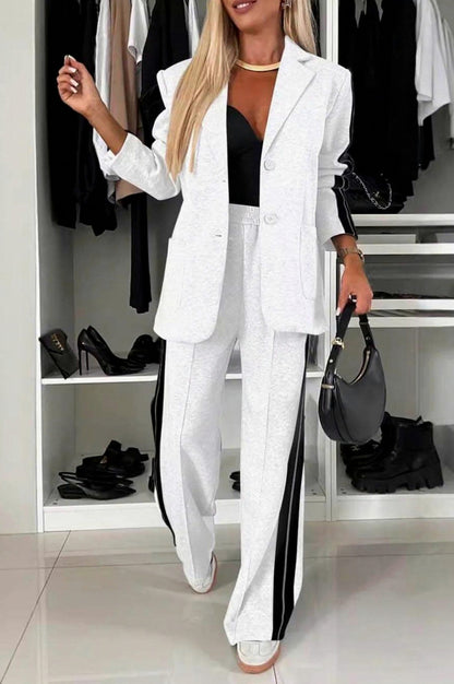 Jersey Side Stripe Blazer Co Ord Set
