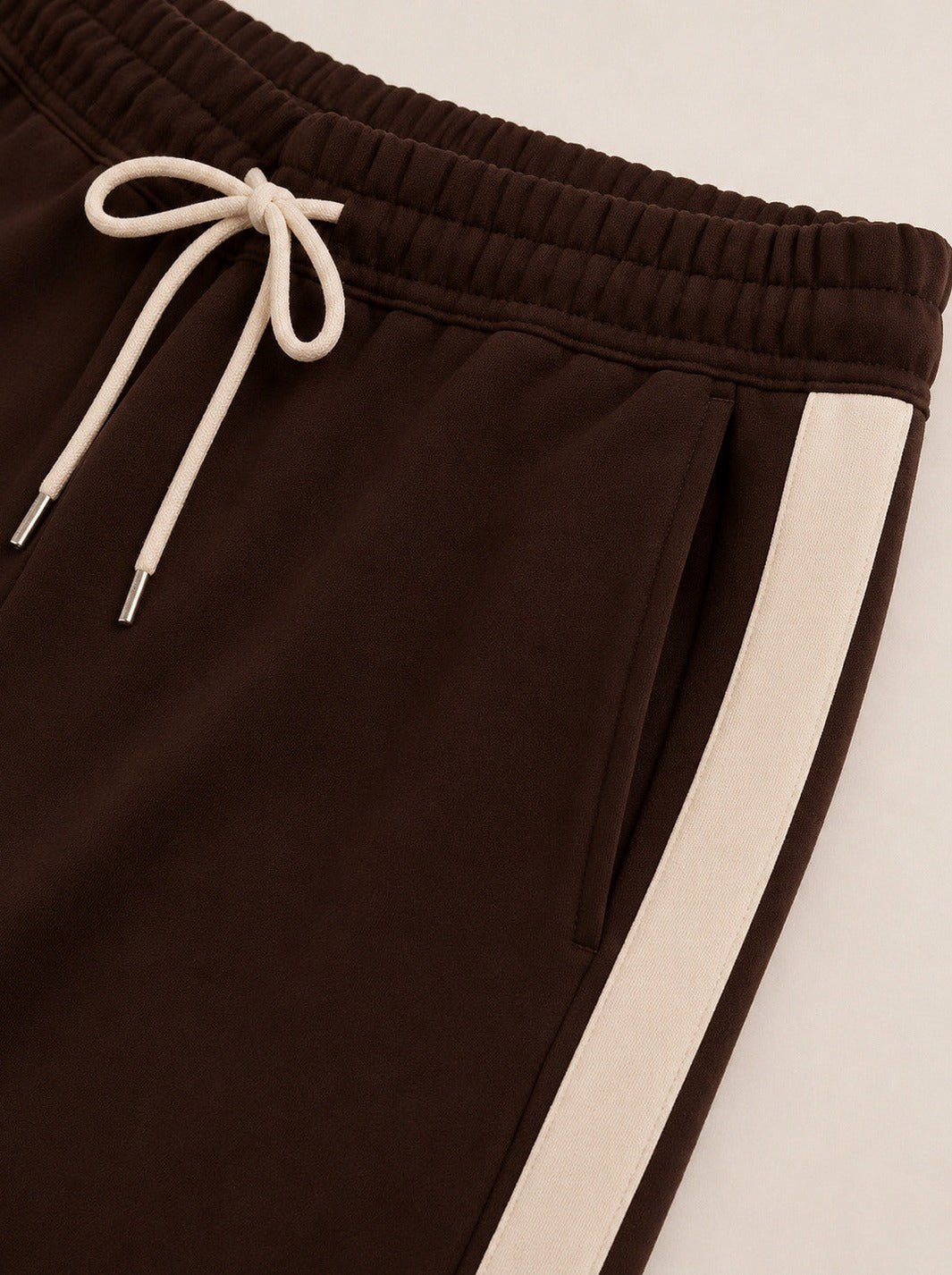 Fleece Striped Zip Up Jacket and Wide Leg Trousers Set