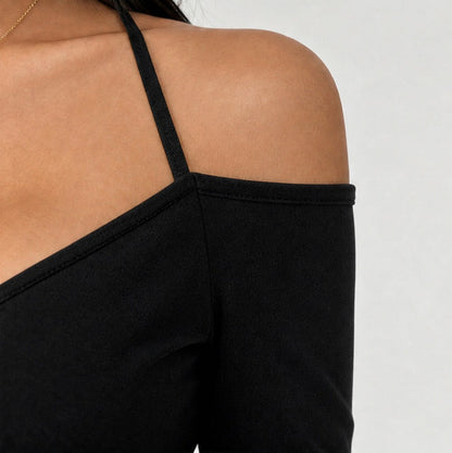 Jersey Wrap Long Sleeve Wide Leg Jumpsuit