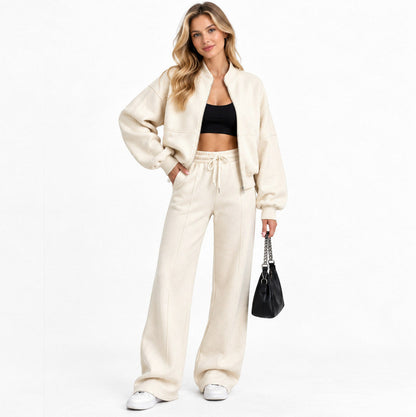 Fleece Zip Up Tracksuit Co Ord Set