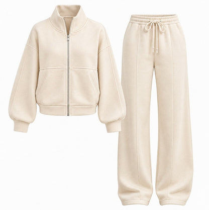 Fleece Zip Up Tracksuit Co Ord Set