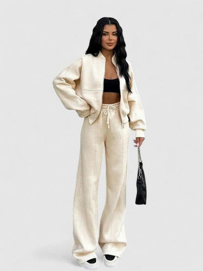 Fleece Zip Up Tracksuit Co Ord Set