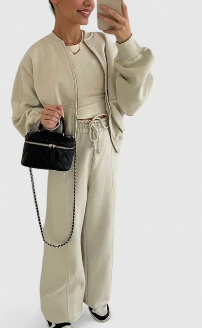 Fleece Zip Up Tracksuit Co Ord Set