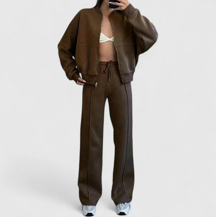 Fleece Zip Up Tracksuit Co Ord Set