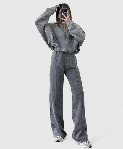 Fleece Zip Up Tracksuit Co Ord Set
