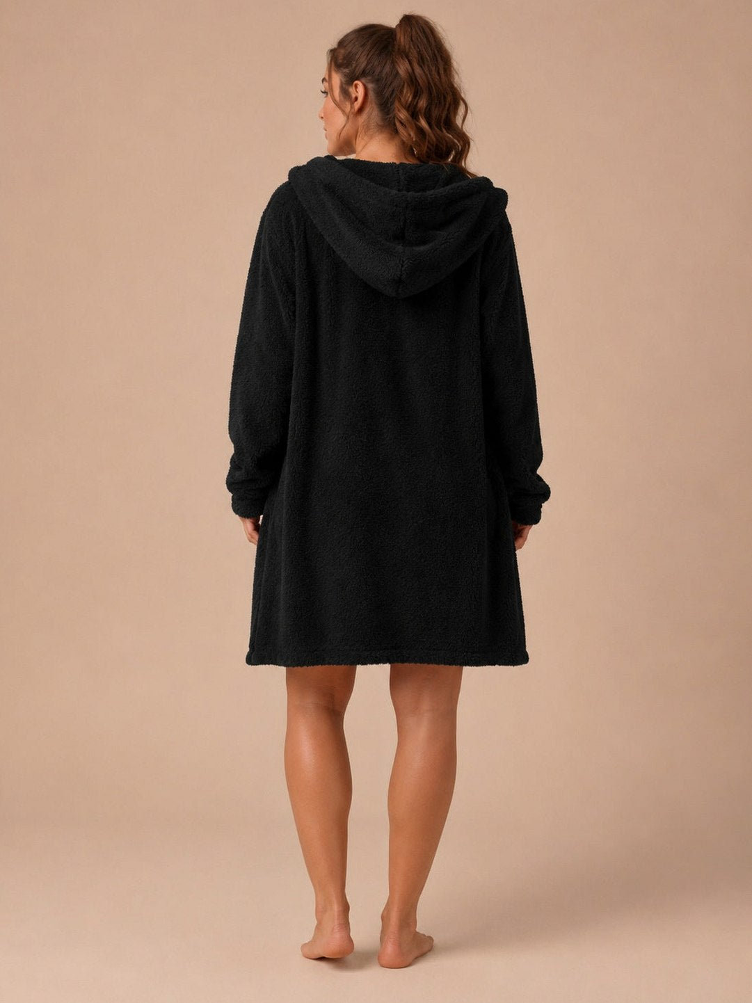 Fleece Cardigan Top and Shorts Co Ord Set