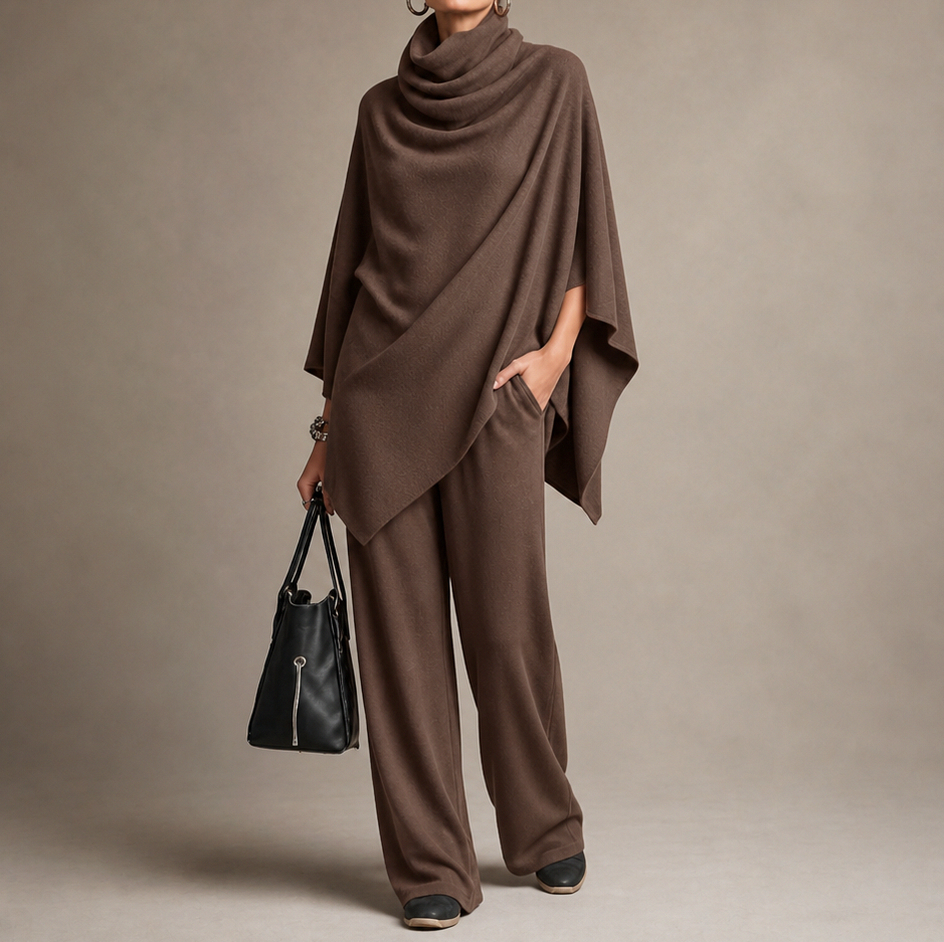 Knit Cowl Neck Two Piece Set