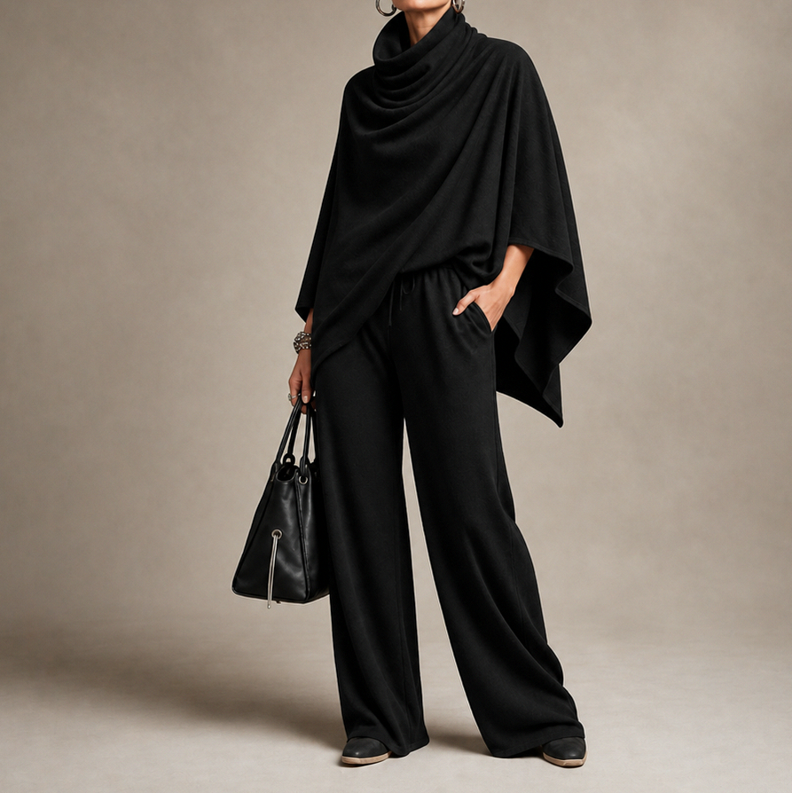 Knit Cowl Neck Two Piece Set