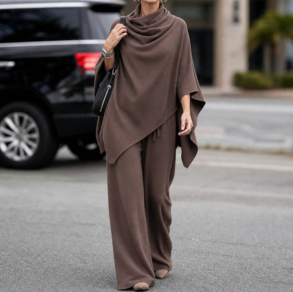 Knit Cowl Neck Two Piece Set