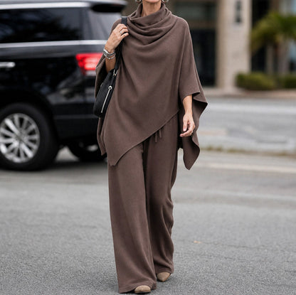 Knit Cowl Neck Two Piece Set