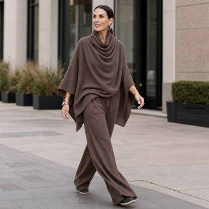 Knit Cowl Neck Two Piece Set