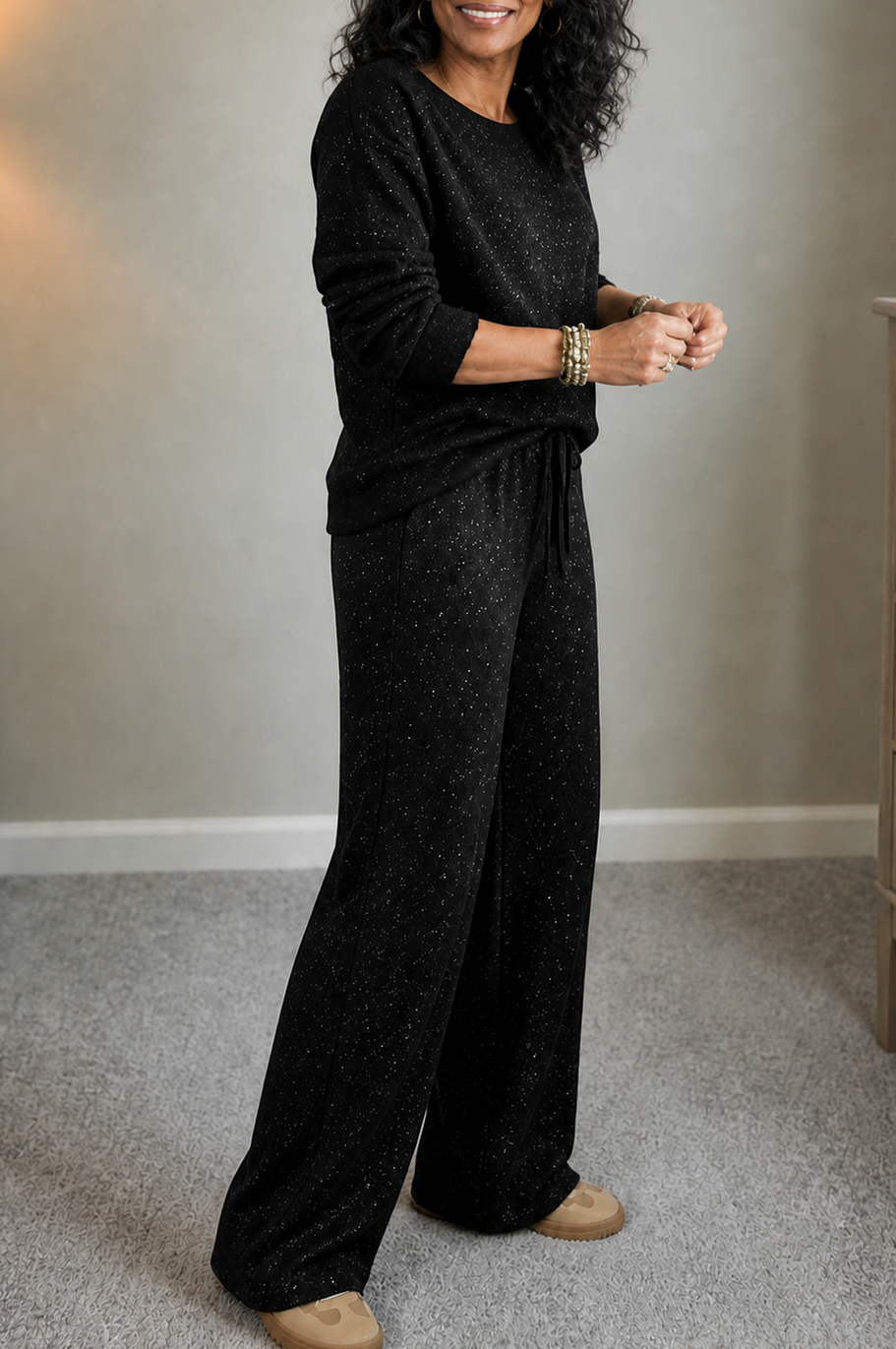 Knit Flecked Crew Neck Long Sleeve Co Ord Set