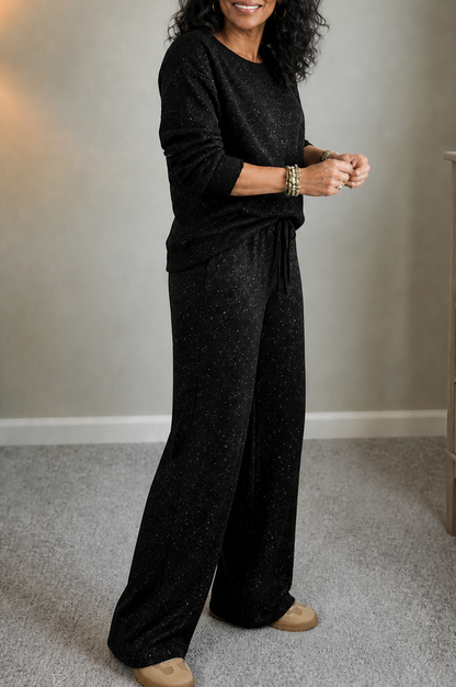 Knit Flecked Crew Neck Long Sleeve Co Ord Set