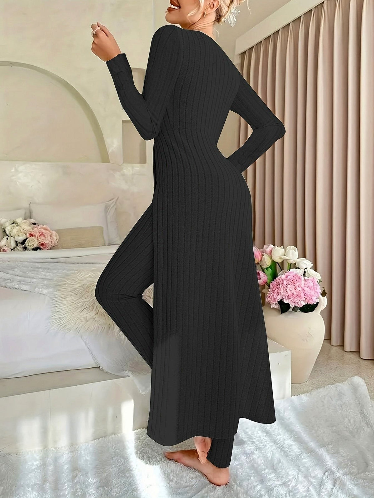 Knit Long Sleeve Leggings Co Ord Set