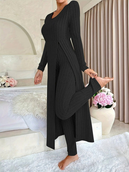 Knit Long Sleeve Leggings Co Ord Set