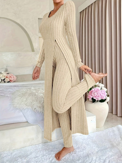 Knit Long Sleeve Leggings Co Ord Set