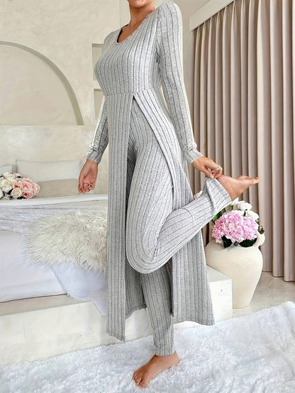 Knit Long Sleeve Leggings Co Ord Set