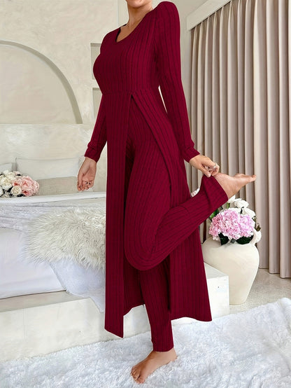 Knit Long Sleeve Leggings Co Ord Set