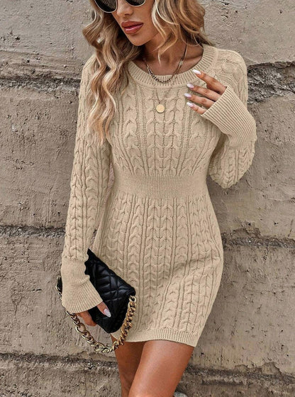 Knit Long Sleeve Mini Dress