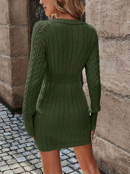 Knit Long Sleeve Mini Dress