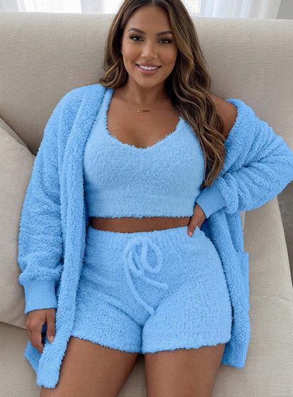 Knit Long Sleeve Shorts Co Ord Set
